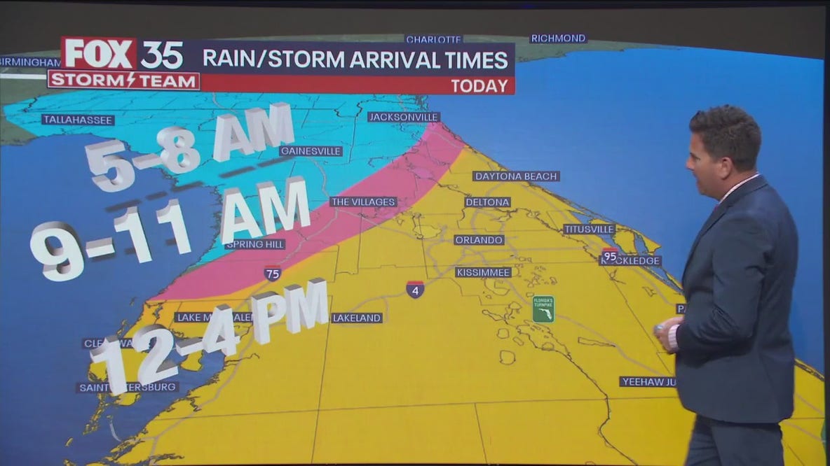 TIMELINE: Here's when storms will arrive in your area on Friday